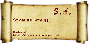 Strauss Arany névjegykártya